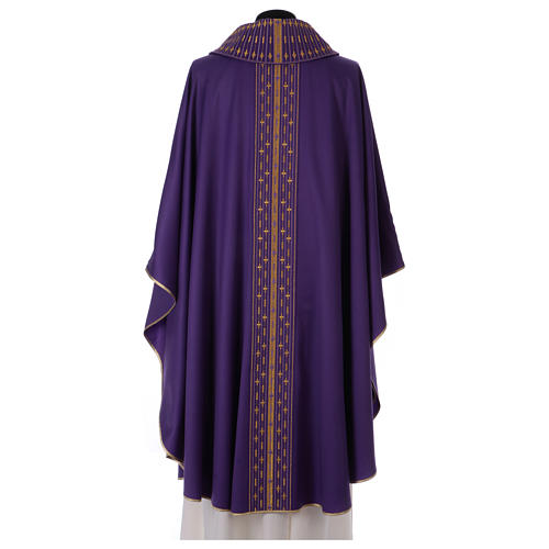 Chasuble in pure wool, linear embroidery 5