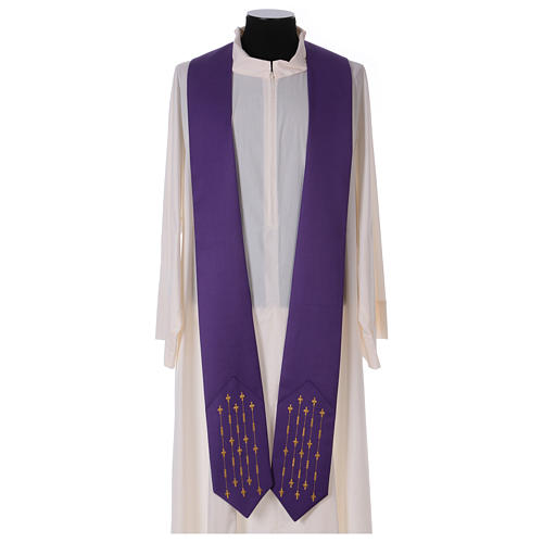 Chasuble in pure wool, linear embroidery 6