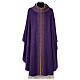 Gothic Chasuble in pure wool with roll collar and crosses embroideries s1