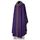 Gothic Chasuble in pure wool with roll collar and crosses embroideries s3