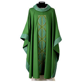 Chasuble in pure wool, handmade embroidery, modern style