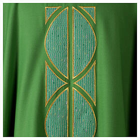 Chasuble in pure wool, handmade embroidery, modern style