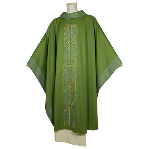 Chasuble in pure wool, handmade embroidery, modern style 1