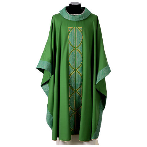 Chasuble in pure wool, handmade embroidery, modern style 1