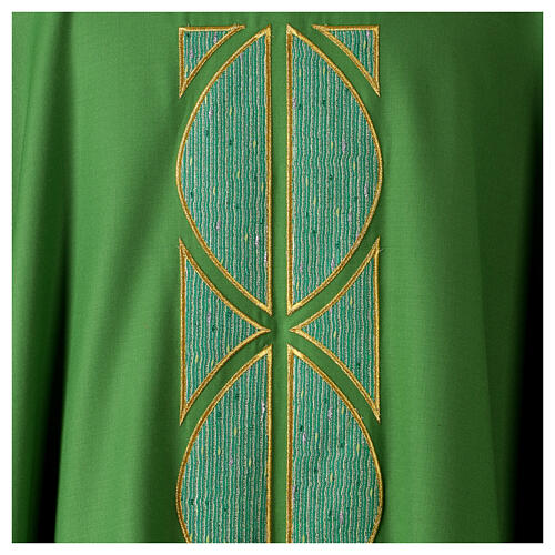 Chasuble in pure wool, handmade embroidery, modern style 2