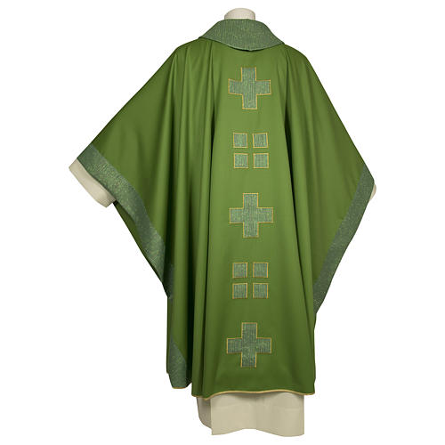 Chasuble in pure wool, modern style with crosses 3