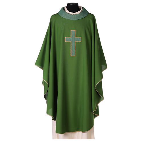 Priest Chasuble in polyester with cross applique 3
