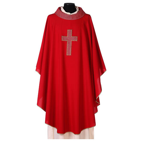 Priest Chasuble in polyester with cross applique 4