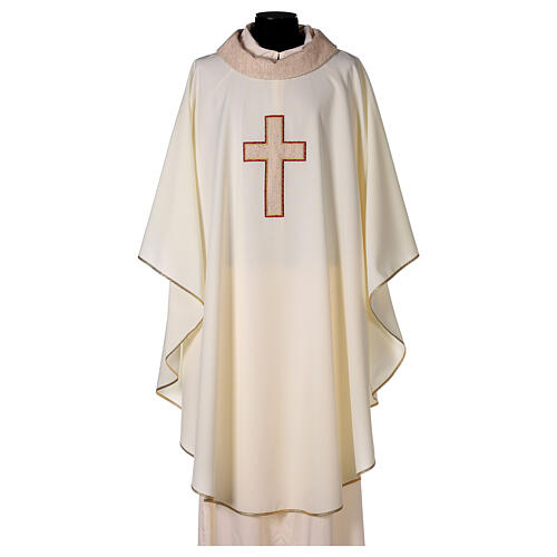 Priest Chasuble in polyester with cross applique 5