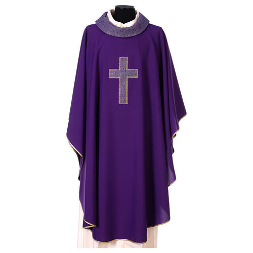 Priest Chasuble in polyester with cross applique 6