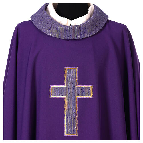 Priest Chasuble in polyester with cross applique 7