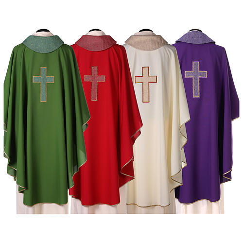 Priest Chasuble in polyester with cross applique 9