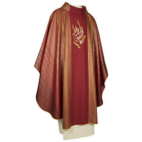 Chasuble in mixed fabric with direct embroidery