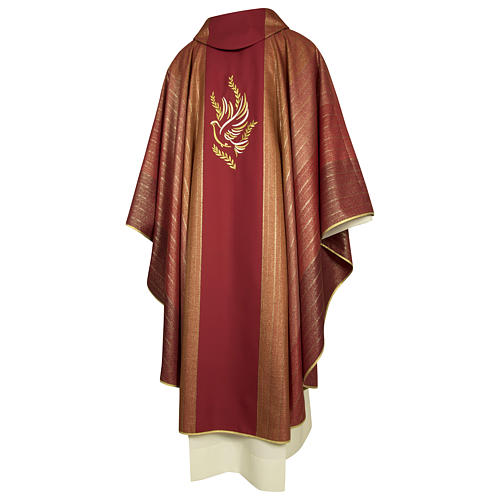 Chasuble in mixed fabric with direct embroidery 3