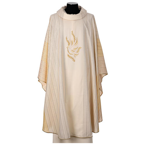 Chasuble in mixed fabric with direct embroidery 3