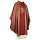 Chasuble in mixed fabric with direct embroidery s1