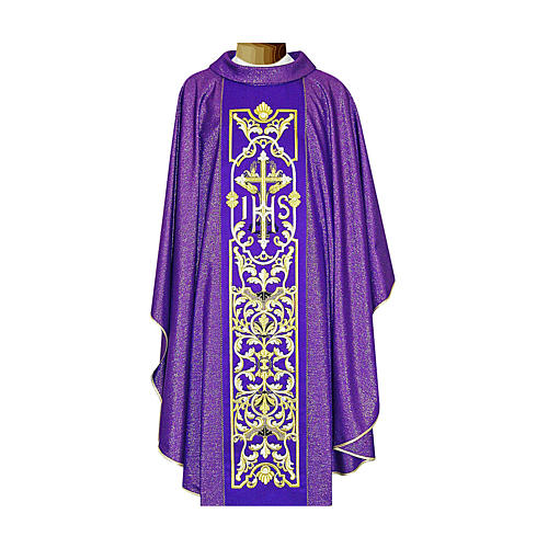 Liturgical Chasuble 100% wool with embroidery, double twisted yarn 1