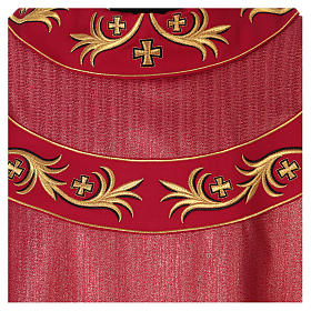 Wool blend chasuble with gold embroidery and roll collar