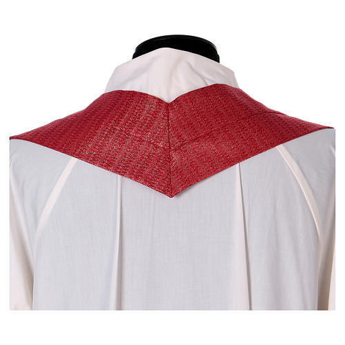 Wool blend chasuble with gold embroidery and roll collar 5