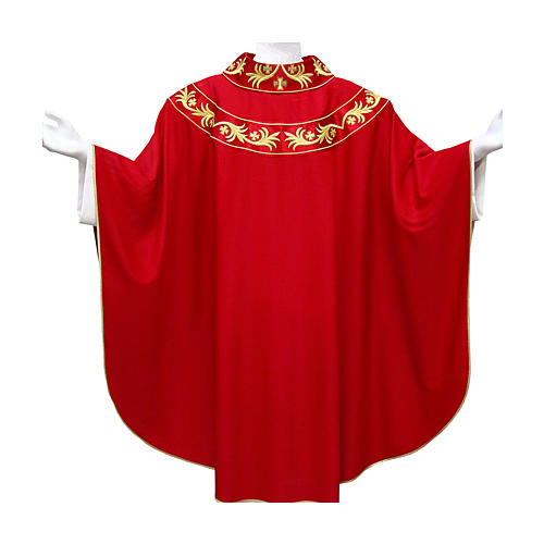 Catholic Chasuble 90% wool with golden embroidery on orphrey 1