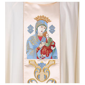 Marian chasuble in 100% pure wool with double twisted yarn