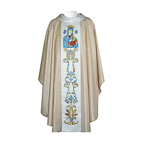90% Wool Marian chasuble with double twisted yarn
