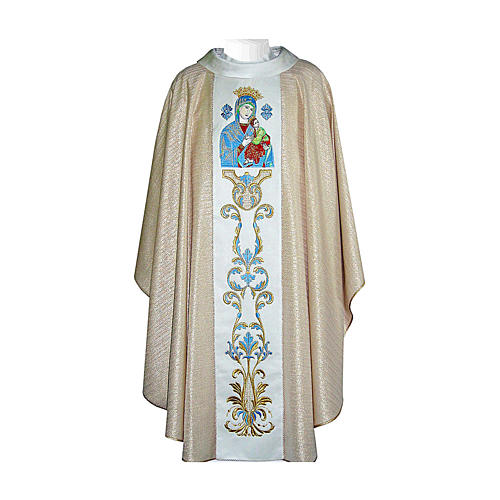 90% Wool Marian chasuble with double twisted yarn 1
