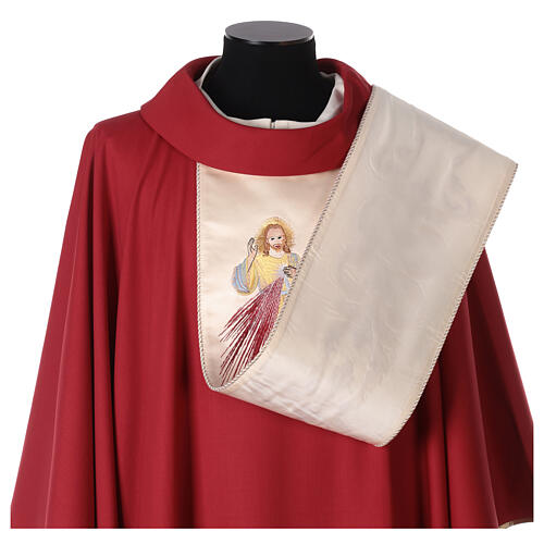 Chasuble 100% pure wool with double twisted yarn, Jesus 4