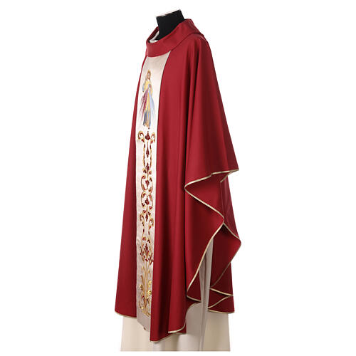 Chasuble 100% pure wool with double twisted yarn, Jesus 5