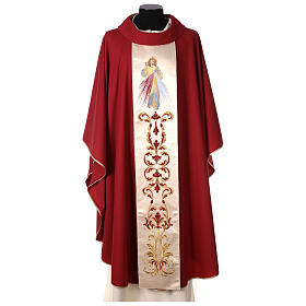 Liturgical Chasuble in 100% pure wool with double twisted yarn, Jesus