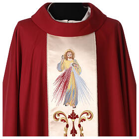 Liturgical Chasuble in 100% pure wool with double twisted yarn, Jesus