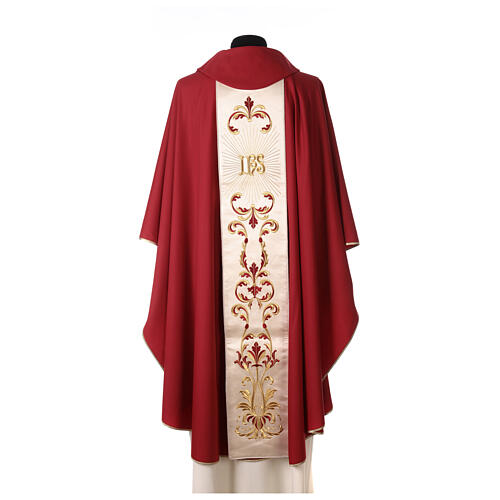 Liturgical Chasuble in 100% pure wool with double twisted yarn, Jesus 7