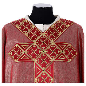 Medieval chasuble with embroidered orphrey on the front, 95% wool, 5% lurex