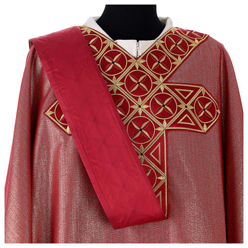 Medieval chasuble with embroidered orphrey on the front, 95% wool, 5% lurex 7