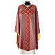 Medieval chasuble with embroidered orphrey on the front, 95% wool, 5% lurex s1