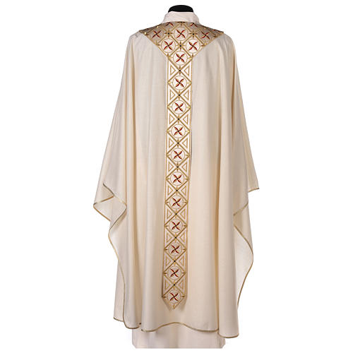Medieval Wool Blend Chasuble with embroidered orphrey on the front 6
