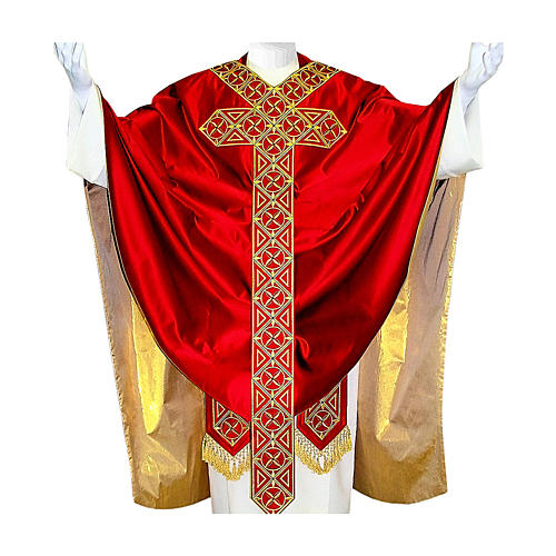 Medieval chasuble with embroidered orphrey on the front, 100% wool 1