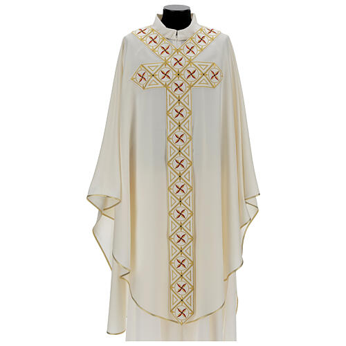 Medieval chasuble with embroidered orphrey on the front, 100% wool 2