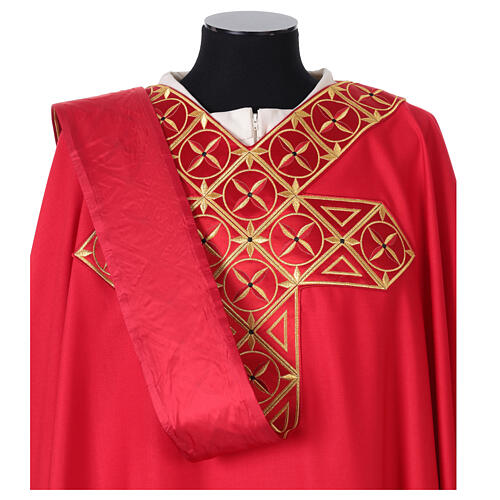 Medieval chasuble with embroidered orphrey on the front, 100% wool 11