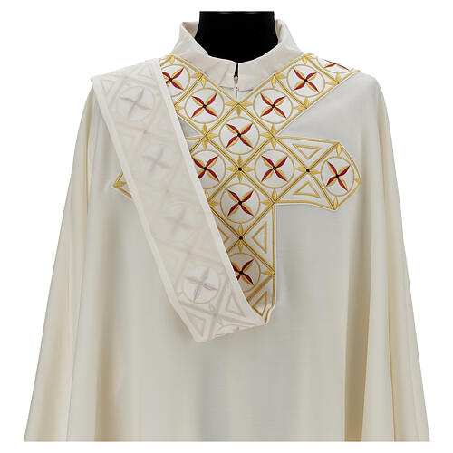 Medieval chasuble with embroidered orphrey on the front, 100% wool 12