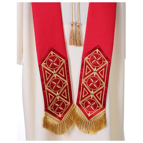 Medieval chasuble with embroidered orphrey on the front, 100% wool 15