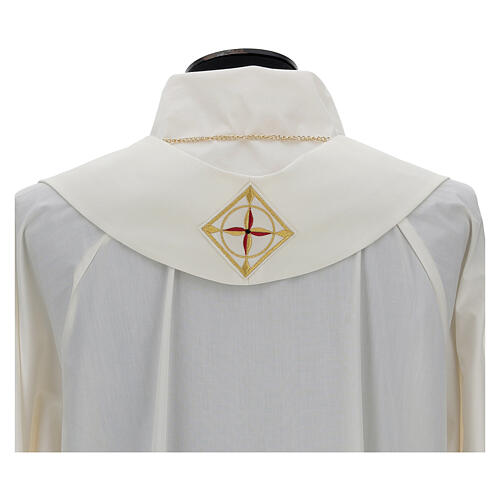 Medieval chasuble with embroidered orphrey on the front, 100% wool 18