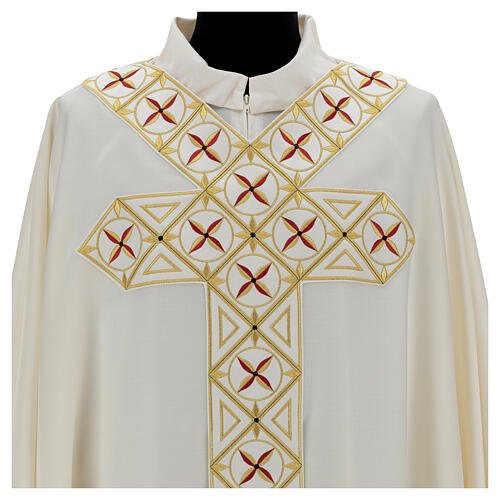 Chasuble gotique 100% pure laine broderie bande centrale avant 4