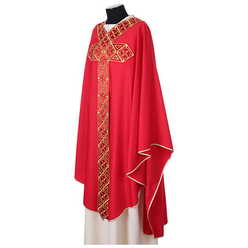 Chasuble gotique 100% pure laine broderie bande centrale avant 5