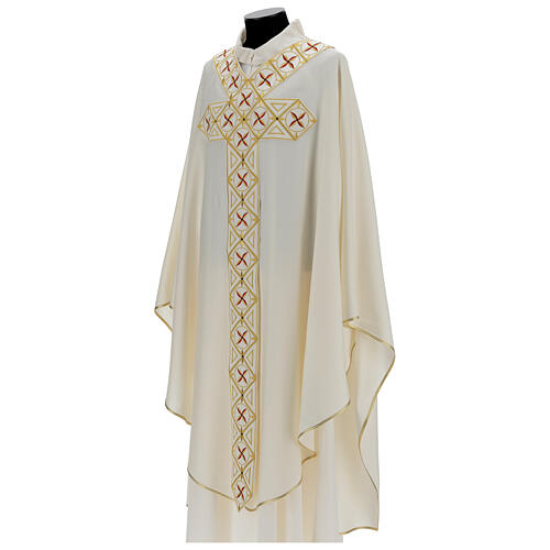 Chasuble gotique 100% pure laine broderie bande centrale avant 6