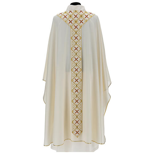 Chasuble gotique 100% pure laine broderie bande centrale avant 10