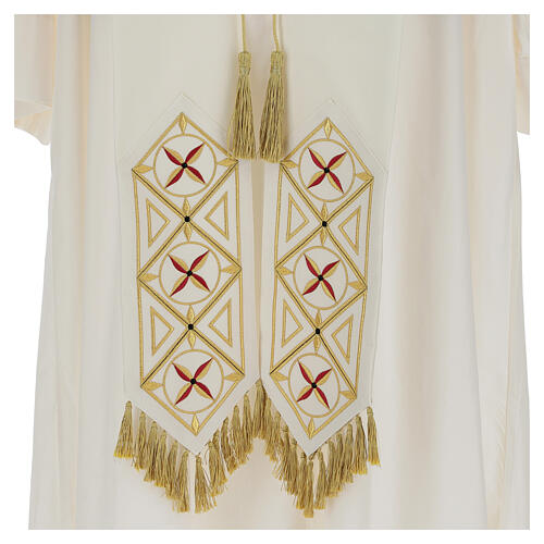 Chasuble gotique 100% pure laine broderie bande centrale avant 16