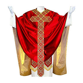 100% wool Medieval chasuble with embroidered orphrey on the front