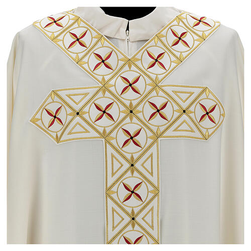 100% wool Medieval chasuble with embroidered orphrey on the front 3