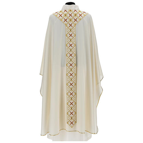 100% wool Medieval chasuble with embroidered orphrey on the front 6